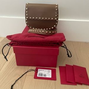 ::SOLD:: Valentino brown leather studded crossbody